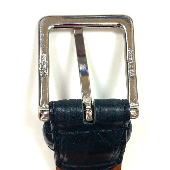 Cole Haan Croc Embossed Leather Belt - Picture 6 of 7
